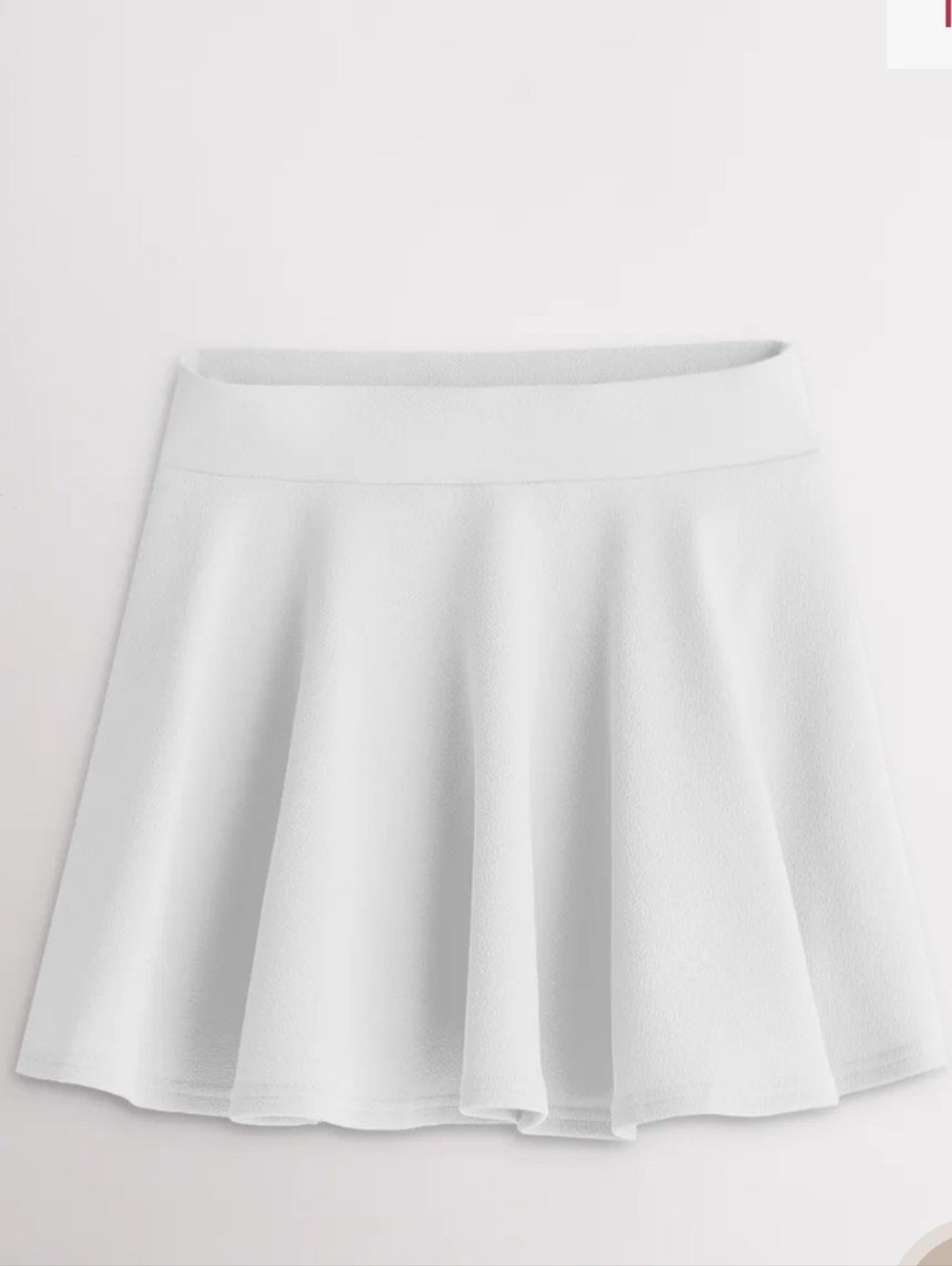 Stelle White Flared Skater Casual Skort
